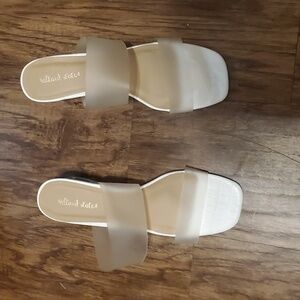 ALTARD STATE clear block sandal heels